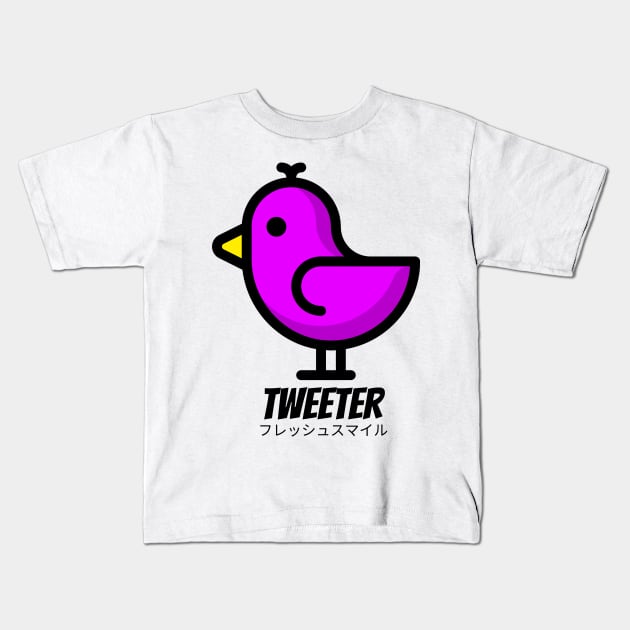 Tweeter Bird Purple Meme Kids T-Shirt by BradleyHeal